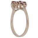 9ct Yellow Gold 0.25ct Diamond and Ruby Four Row Ring