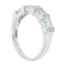 9ct White Gold 0.10ct Diamond And Blue Tourmaline Ring