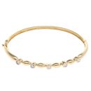 18ct Yellow Gold 0.65ct Diamond Hinged Bangle