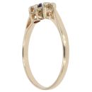 9ct Yellow Gold 0.02ct Diamond and Sapphire Three Stone Ring