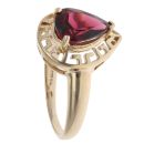 9ct Yellow Gold Greek Key Garnet Single Stone Ring
