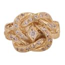 9ct Yellow Gold Cubic Zirconia Knot Ring