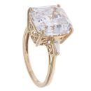 9ct Yellow Gold Colourless Gemstone Ring
