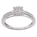 9ct White Gold 0.25ct Brilliant Cut Diamond Cluster Ring