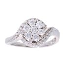 18ct White Gold 0.75ct Diamond Cluster Ring