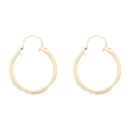 9ct Yellow Gold Flat Textured Hoop Earrings
