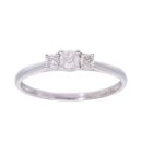 9ct White Gold 0.25ct Diamond Trilogy Ring