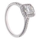 18ct White Gold 1.00ct Halo Solitaire Diamond Ring