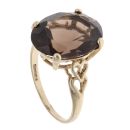 9ct Yellow Gold Smoky Quartz Single Stone Ring
