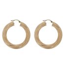 9ct Yellow Gold Textured Twist Hoop Earrings