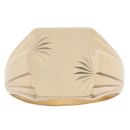 9ct Yellow Gold Diamond Cut Square Signet Ring