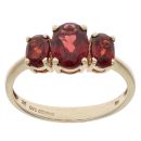 9ct Yellow Gold Garnet Three Stone Ring