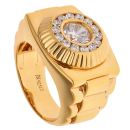 Silver Gold Plated Cubic Zirconia Watch Ring