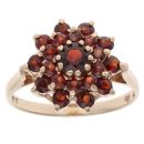 9ct Yellow Gold Garnet Cluster Ring