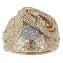 9ct Yellow Gold Cubic Zirconia Saddle Ring