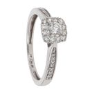 9ct White Gold 0.25ct Diamond Cluster Ring