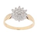 18ct Yellow Gold 0.33ct Brilliant Cut Diamond Cluster Ring