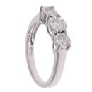9ct White Gold 0.25ct Brilliant Cut Diamond Trilogy Ring