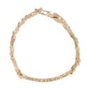 9ct Yellow Gold Curb Bark ID Bracelet 8"