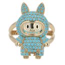 14ct Yellow Gold Blue Gemstone Bunny Ring