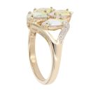 9ct Yellow Gold 0.05ct Diamond And Topaz Cluster Ring