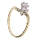 18ct Yellow Gold 0.55ct Brilliant Cut Diamond Two Stone Twist Ring