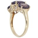 9ct Yellow Gold Three Stone Amethyst Ring