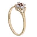 9ct Yellow Gold Garnet and Cubic Zirconia Cluster Ring