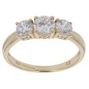 9ct Yellow Gold Three Stone Cubic Zirconia Ring