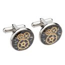 Steel Cufflinks and Gold IP Plated Cog Cufflinks