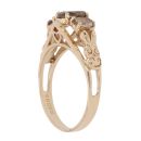 9ct Yellow Gold Smoky Quartz Three Stone Ring
