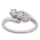 18ct White Gold Trilogy 0.50ct Diamond Twist Ring