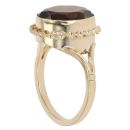 9ct Yellow Gold Smoky Quartz Single Stone Ring