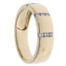 9ct Yellow Gold 0.20ct Diamond Three Row Fancy Ring