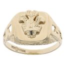 9ct Yellow Gold Welsh Feathers Signet Ring