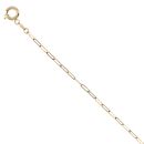 9ct Yellow Gold Paperclip Bracelet 7.5"