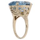 9ct Yellow Gold Blue Created Spinel Solitaire Ring