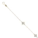 9ct Yellow Gold Mother Of Pearl Petal Bracelet 7.5"