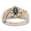 18ct Yellow And White Gold 0.35ct Diamond And Sapphire Cluster Ring