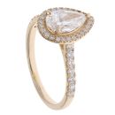 Lab Grown 9ct Yellow Gold 1.75ct Pear And Brilliant Cut Diamond Cluster Ring