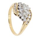 18ct Yellow Gold 0.70ct Diamond Cluster Ring