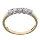 18ct Yellow Gold 0.25ct Brilliant Cut Diamond Five Stone Ring