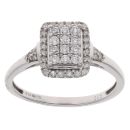 9ct White Gold 0.36ct Brilliant Cut Diamond Cluster Ring