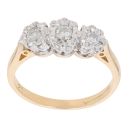 18ct Yellow Gold 0.25ct Brilliant Cut Diamond Trilogy Ring