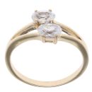 9ct Yellow Gold Cubic Zirconia Two Stone Ring