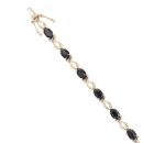 9ct Yellow Gold 0.05ct Diamond And Sapphire Bracelet 7"