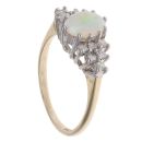 9ct Yellow Gold 0.15ct Diamond And Opal Cluster Ring
