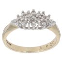 9ct Yellow Gold 0.20ct Diamond Cluster Ring