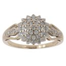 9ct Yellow Gold 0.41ct Diamond Cluster Ring