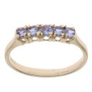 9ct Yellow Gold Tanzanite Five Stone Ring